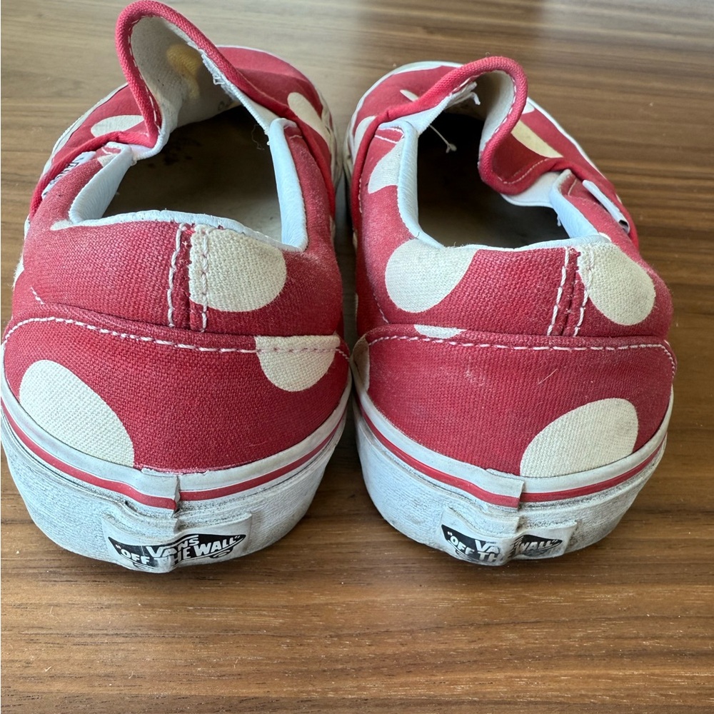 Vans Red Polka Dot Slip-On Shoes- Size 8 - Picture 3 of 5